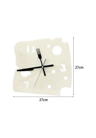 Homyl Asılı Saat 27cmx27cm Daire Yemek Odası Süt-beyazı Süt Beyazı Çok Renkli