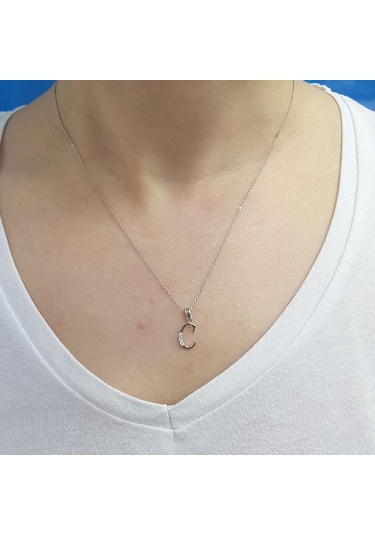 Lova Pırlanta C Harfi Kolye - 2080005