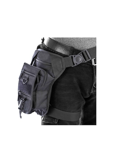 Tactical Siyah Özel Bölmeli Silah Taşıma Bel Ve Bacak Çantası Siyah