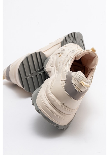Luvishoes Lecce Kadın Spor Ayakkabı - Ekru - Gri