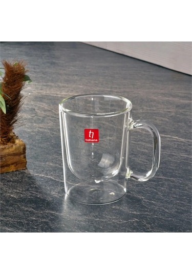 Çift Cidarlı Cam Kupa Fincan 270 Ml