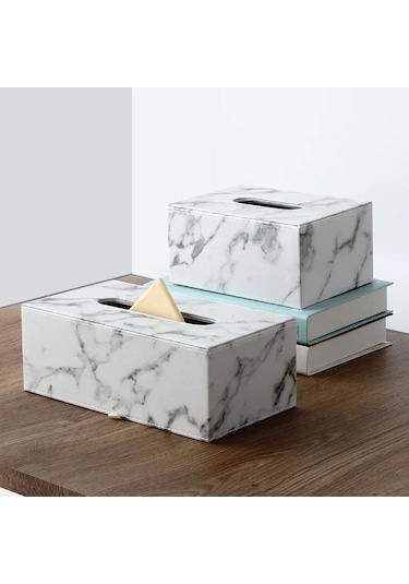C-modern Mermer Dikdörtgen Suni Deri Doku Kutusu Peçete Tuvalet Kağıdı Tutucu Kılıf Dağıtıcı Ev Dekorasyon