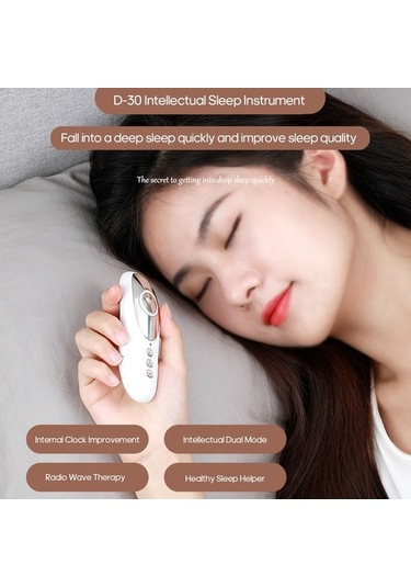 Pazly Portatif Uyku Yardımcısı - Hızlı Uyku Mikro Akım Cihazı Beyaz Beyaz