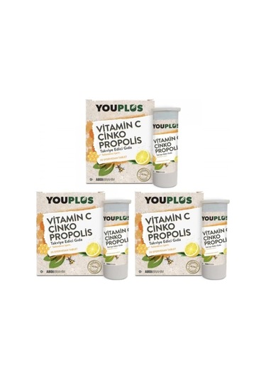 Youplus Vitamin C Çinko Propolis Efervesan Tablet 3 Adet