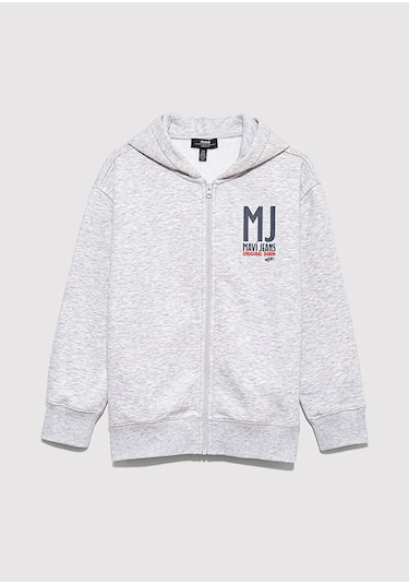 Mavi Fermuarlı Gri Erkek Çocuk Sweatshirt M6s10138-88467 Gri