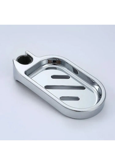 Yunboo Duş Çubuğu Sabitleme Sabunu Kasesi - 22mm Çubuk Uyumlu, Suya Dayanıklı Abs Plastik, Araçsız Kurulum, Oval Tasarım Gümüş