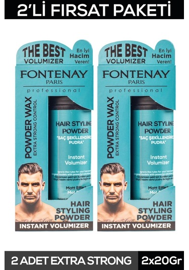 Fontenay Saç Şekillendirici Pudra Toz Wax Mat Effect Mavı 20gr X2