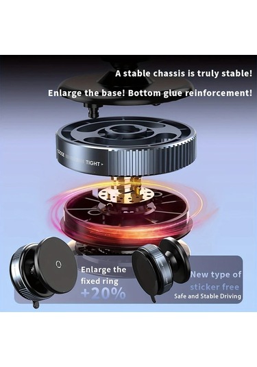 Cordial 2025 Yeni Manyetik Araç Telefon Tutucu 360 Derece Dönebilir Katlanır Siyah