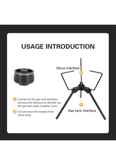 Symbee Kamp İçin Hafif Alüminyum Alloy Ocak Yüksekliği Artırıcı Adaptör, Dış Mekan Uyumlu, Güvenli Ve Sızıntısız Siyah