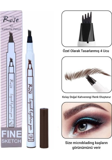 Roesia Rose Cosmetics 4D Eyebrow Kaş Kalemi Kahverengi