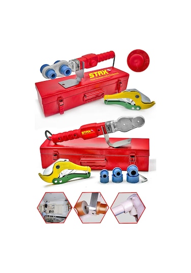 Staxx Power Çantalı Pvc Plastik Boru Kaynak Makinesi 650W + Makas