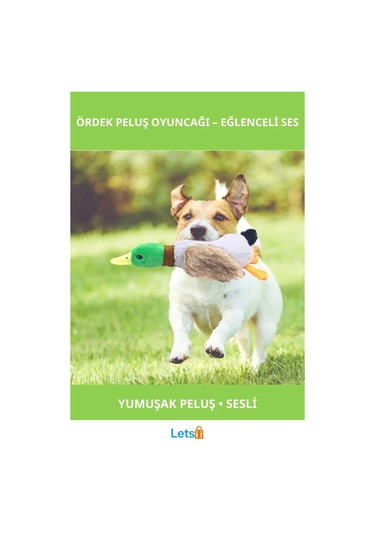 Sesli Ördek Şekilli Dayanıklı Peluş Köpek Oyuncağı
