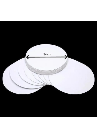 Turta Mendili / Pasta Altlığı Beyaz Yuvarlak 24 Cm 10 Adet Gümüş