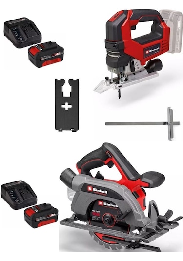 Einhell TP-CS 18/165 Li Bl Daire Testere + TP-JS 18/135 Bl Dekupaj 2x4.0AH Kömürsüz Set