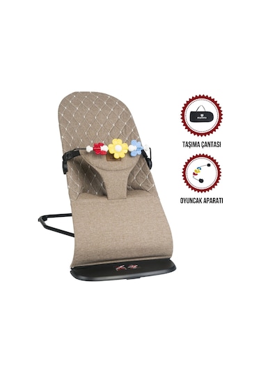 Mamma Smile Cotton Sallanır Üç Kademeli Ana Kucağı Oyuncak Aparatı Ve Seyahat Çantası Kahverengi