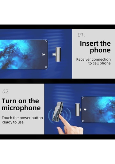 S16 Kablosuz Yaka Mikrofonu Taşınabilir Mini Tip-c Yaka Mikrofonu Seti Verici + Alıcı 681400557a