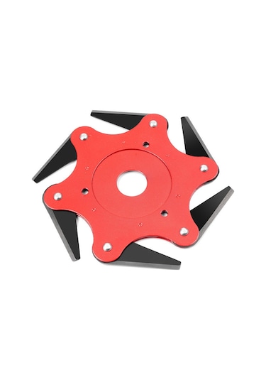 Xiyyadms Yeni Nesil Mangan Çelik 6 Yaprak Bıçaklı Çim Biçme Aleti Uyumlu Disk, Verimli Kesim Ve Kolay Kurulum, 2 Adet Bıçak + 5 Parça Sabit Set Dahil