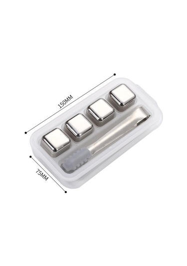 304 Paslanmaz Çelik Buz Küpleri Gıda Sınıfı Dondurulmuş Buz Tartar Seti İçecek Bira Viski Buz Küpleri Metal Buz Küpleri 4