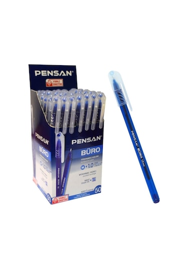 Pensan Büro Tk.K 1.0 MM Tükenmez Kalem 12 Adet Mavi