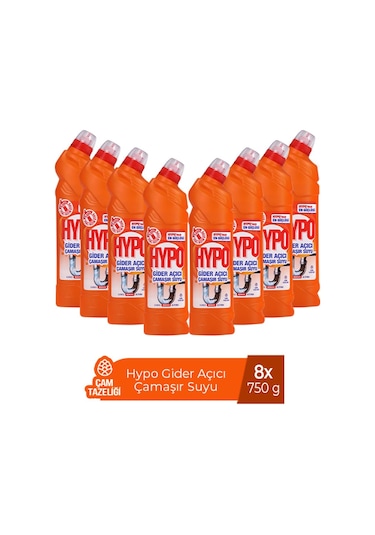 Hypo Gider Açıcı Çamaşır Suyu Çam Tazeliği 8 x 750 G
