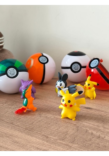Pokemon Topu Ve Pokemon Figür 1 Adet . Poketopu Ve Pokemon Figür , Pokeball Poketop