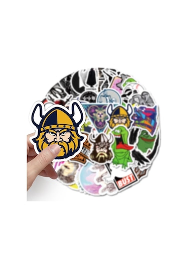 Cajuart 50 Adet Tekrarsız Karışık Stil Modern Pvc Sticker 016