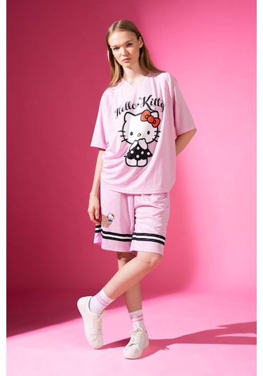 Defacto Coool Hello Kitty Loose Fit Şort D4219AX24HSPN614 Pembe