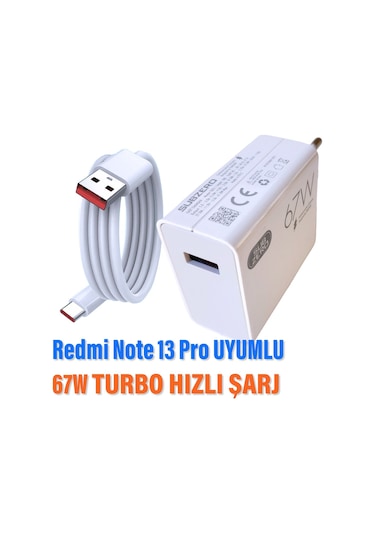 Redmi Note 13 Pro Uyumlu 67w Turbo Hızlı Şarj Aleti
