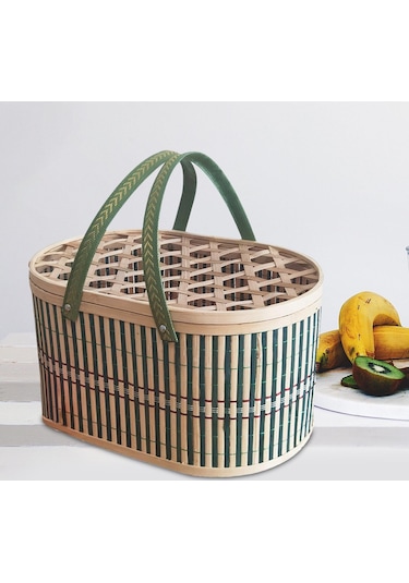 Suntek Bambu Dokuma Meyve Ekmek Kek İçin İçi Boş Sepet