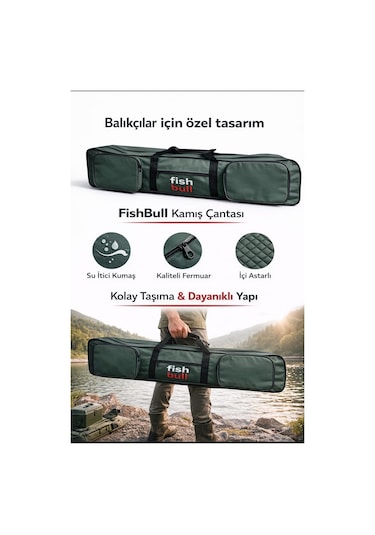 Fish Bull Pro 4 Göz Yeşil Olta Kamış Çantası 33140147