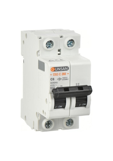 Günsan Valta Otomatik Sigorta 2 Kutup 6kA C Tipi 10A