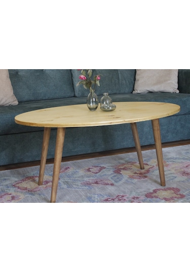 Ahşap Orta Sehpa - Oval - 60 X 97 X 45 Cm Ahşap Orta Sehpa - Oval - 60 X 97 X 45 Cm