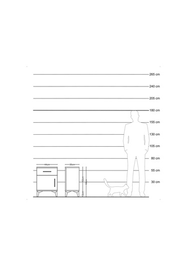 Arges Komodin Tek Raflı Tek Kapaklı 44x30x64 Çam-çam Çam