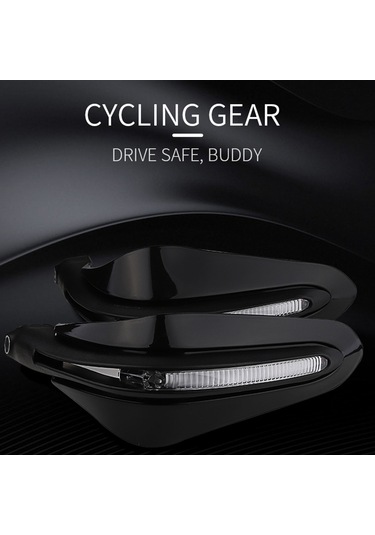 Vkemall Motosiklet Eldiven Koruyucu, Led Işıklı Pp+pc+alüminyum Korumalı El Kolu, Mavi