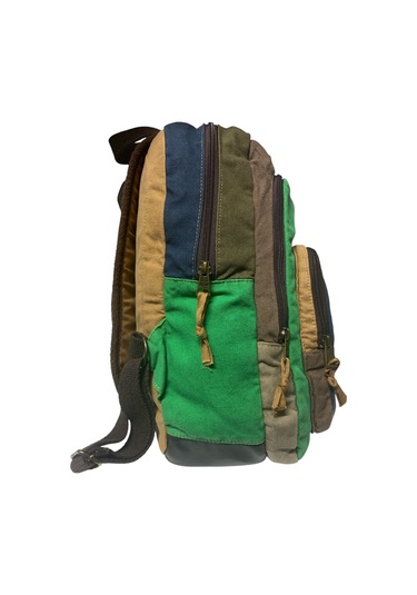 Kaliteli Siyah Vintage Salaş Baskılı Disayn Günlük Gezi Okul Sırt Çantası Revilla Bag 28x38cm Gri - Yeşil