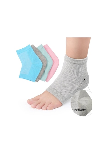 Vkemall Terlik Çorabı - Jel Destekli Topuk Koruma, Nefes Alan Ağ Yapı, Kaymayan Taban Mor