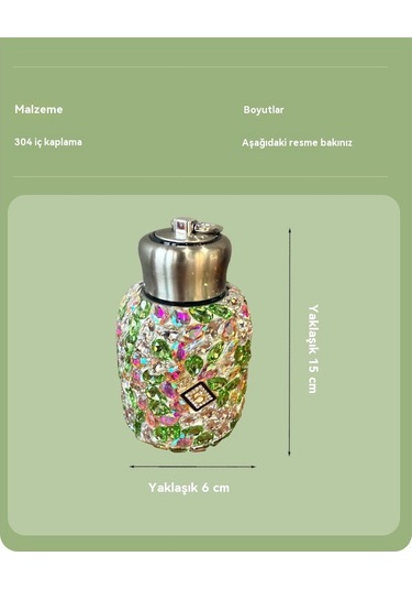 Elmaslı 304 Paslanmaz Çelik Taşınabilir Kristal Kupa Menekşe