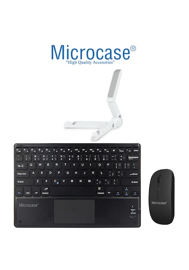 Microcase Samsung S11 Ultra 14.6 İnch Tablet İçin Tablet Bluetooth Touchpad Klavye 28 Cm Tr Sticker + Mouse + Stand - Al2757 Tablet Tutucu