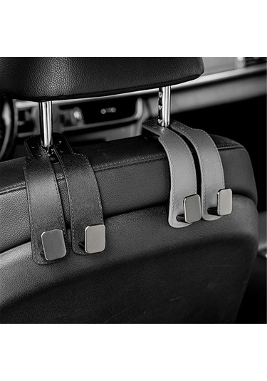 Konesam Araç Sandalye Arkası Çift Kanca - Telefon Tutucu Ve Saklama Fonksiyonu - Yumuşak Silikon - 2 Adet - Açık Kahverengi Diğer