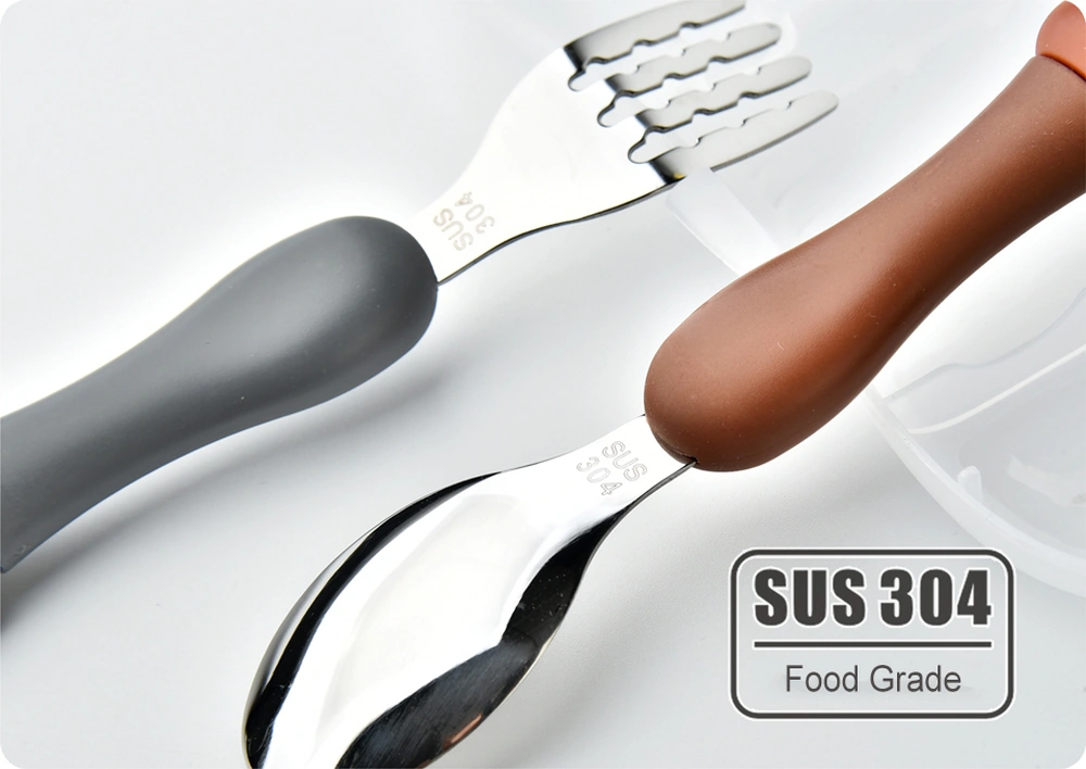 Youtek Seyahat İçin Taşınabilir 304 Paslanmaz Çelik Çocuk Çatal-kaşık Seti, Yeşil Renkli Kutu İle Komple Pp Malzeme Diğer