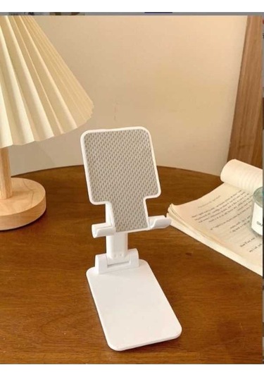 Pazly Katlanır Teleskopik Masasüp Cep Telefonu Tutucu Stand Beyaz 1 Adet 1 Adet