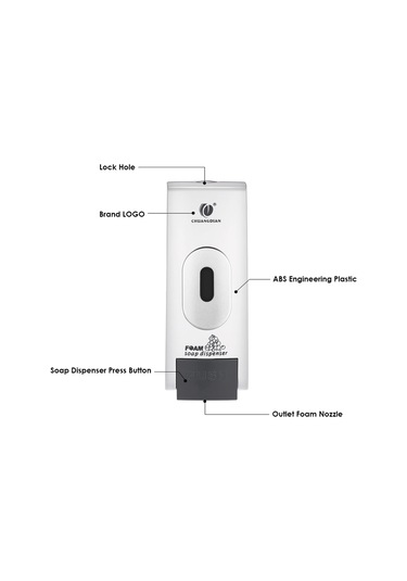 Reedark "500ml Duvar Tipi Köpük Sabun Dispanseri - Hijyenik, Sızdırmaz, Şeffaf Gövde İle Otel Ve Hastaneler İçin" Beyaz