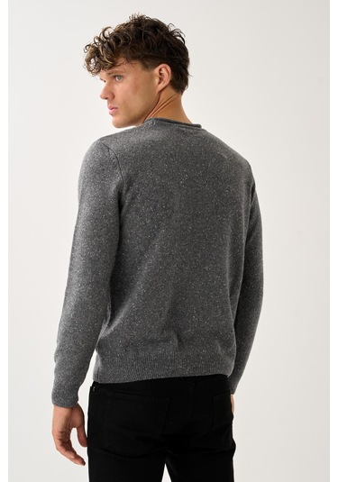 Erkek Melanj Triko Kazak Antrasit