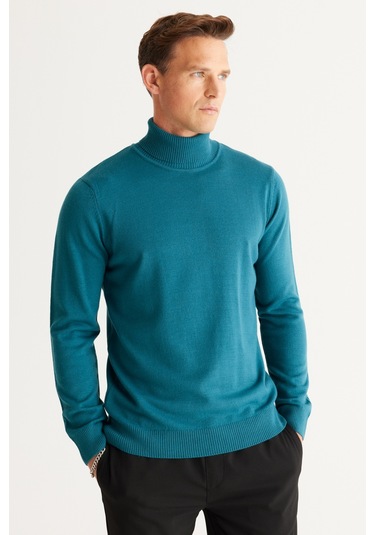 AC&Co / Altınyıldız Classics Erkek Petrol Standart Fit Tüylenme Yapmayan Tam Balıkçı Yaka Triko Kazak Petrol AC&Co / Altınyıldız Classics Erkek Petrol Standart Fit Tüylenme Yapmayan Tam Balıkçı Yaka Triko Kazak Petrol