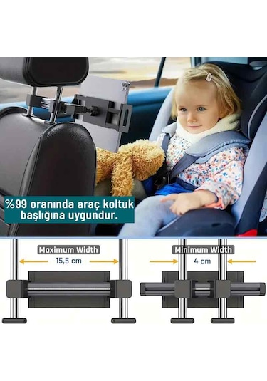 Evrensel Araç İçi Koltuk Başlığı Telefon Tablet Tutucu 360
