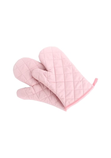 Fırın Eldiveni, Premium Isıya Dayanıklı Mutfak Eldiveni Pamuk Ve Polyester Kapitone Büyük Boy Eldiven, 1 Çift Pembe Diğer