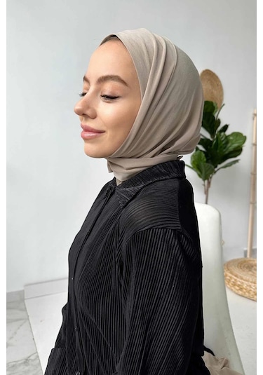 Kahijab Çıtçıtlı Bone - Vizon - Standart Vizon