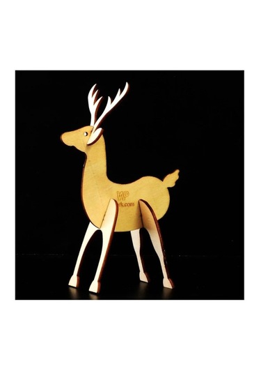 Ahşap Maket Hayvanlar Çocuklar Boyanabilir - Geyik Boya Setli