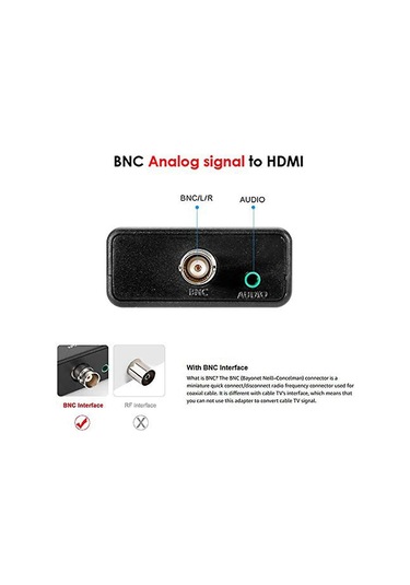 Samdoo Bnc'den Hdmı'ye Dönüştürücü, Cvbs Cctv Kameraları Ve Dvr'ler İçin 1080p Çıkış, 3.5mm Ses Girişi, Siyah