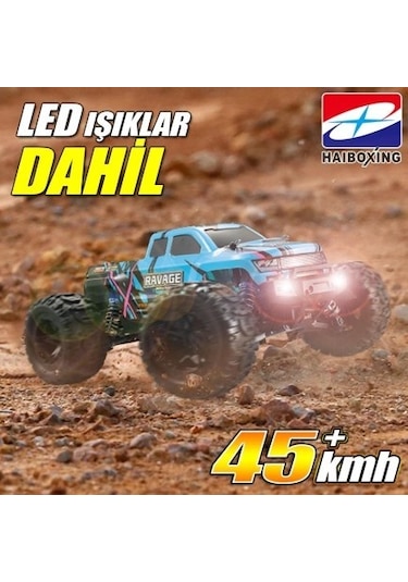 Haıboxıng RC 1/16 Ravage 45+ KM/H Sürat Uzaktan Kumandalı RC Model Araba RTR Elektrikli 4WD Brushless Fırçasız Offroad Truck Mavi